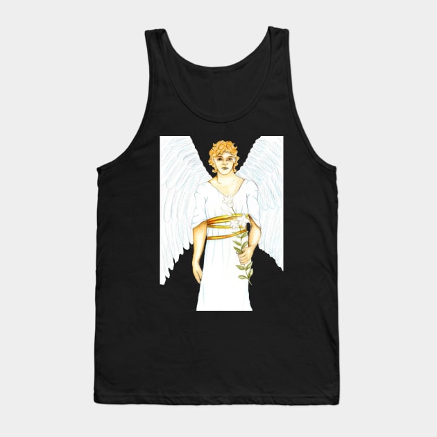 Archangel Gabriel the Messenger Angel- Bright Red Tank Top by EarthSoul